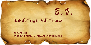 Bakányi Vénusz névjegykártya
